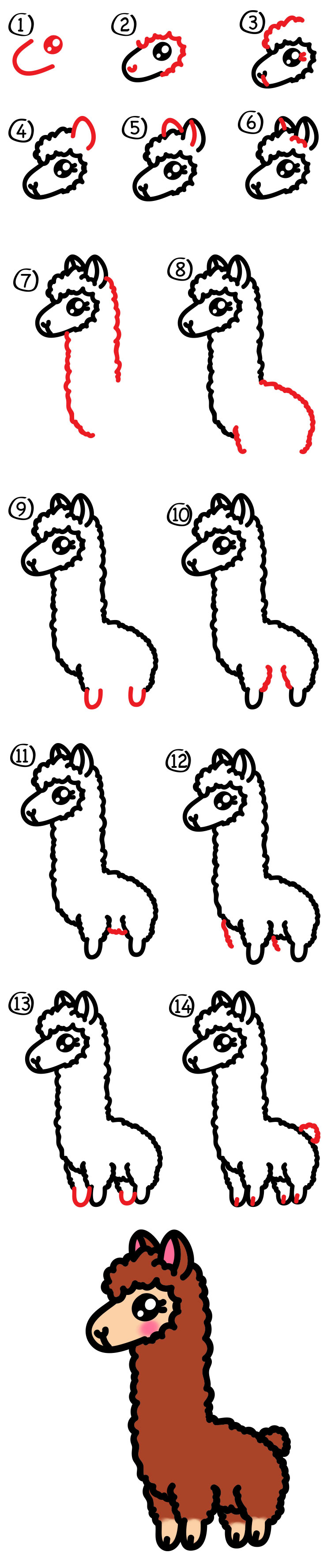 how to draw a llama