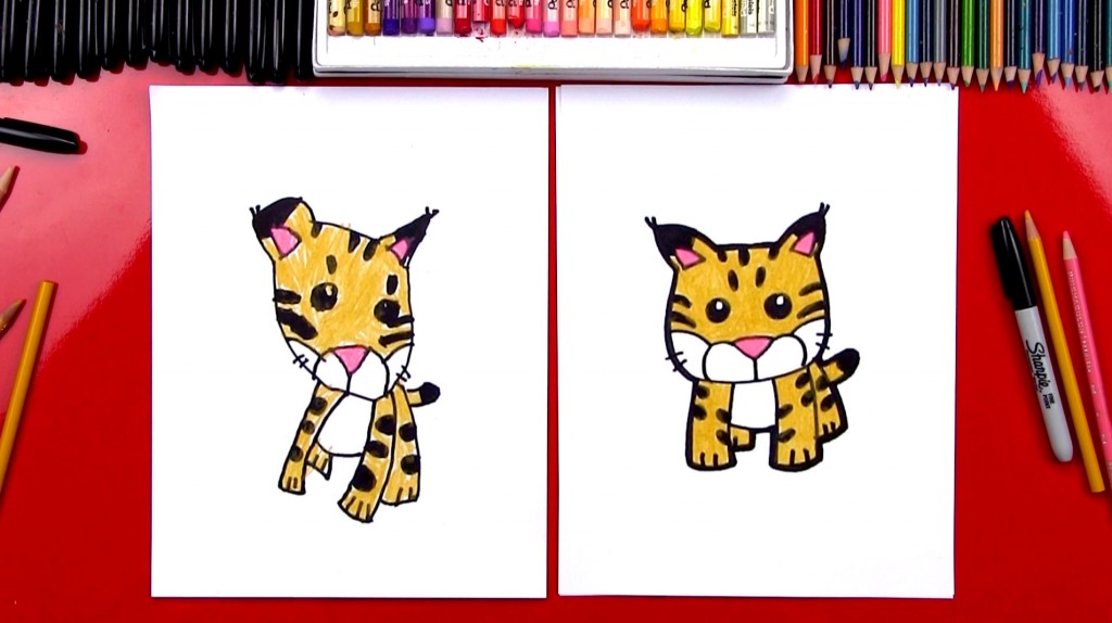 How To Draw A Cartoon Bobcat