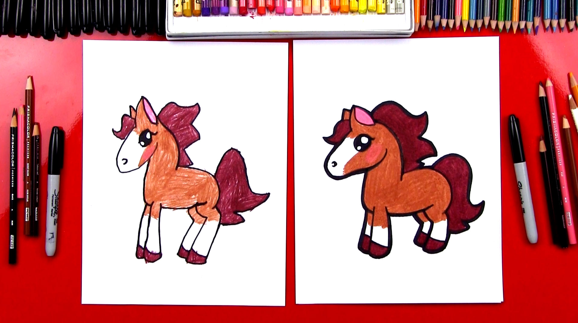 How To Draw A Cartoon Horse - Art For Kids Hub -