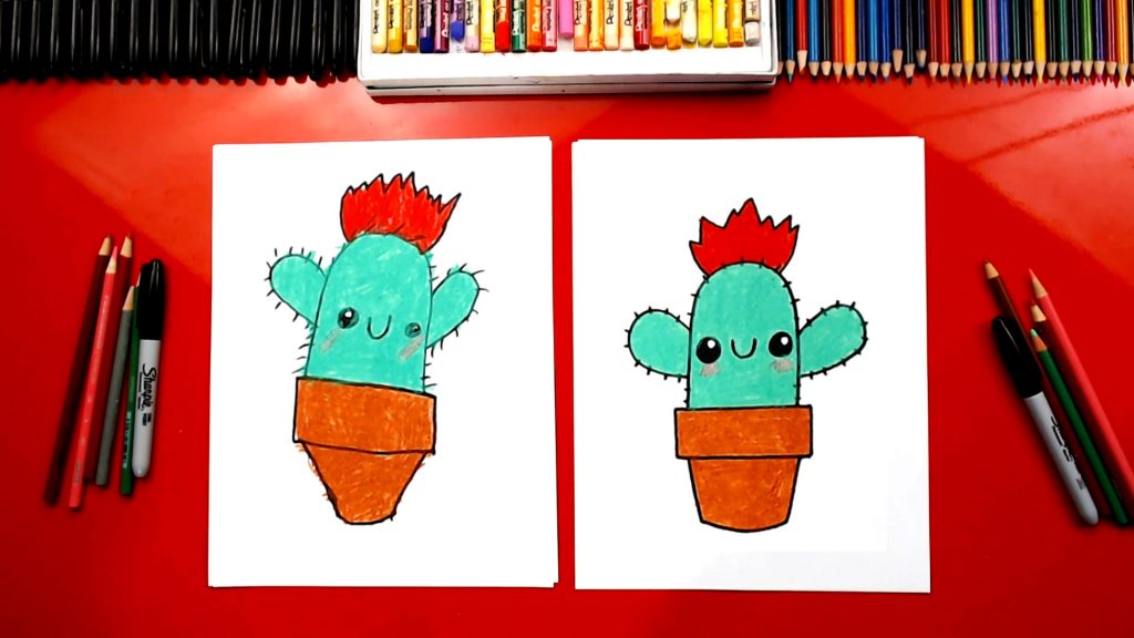 How To Draw A Cartoon Cactus