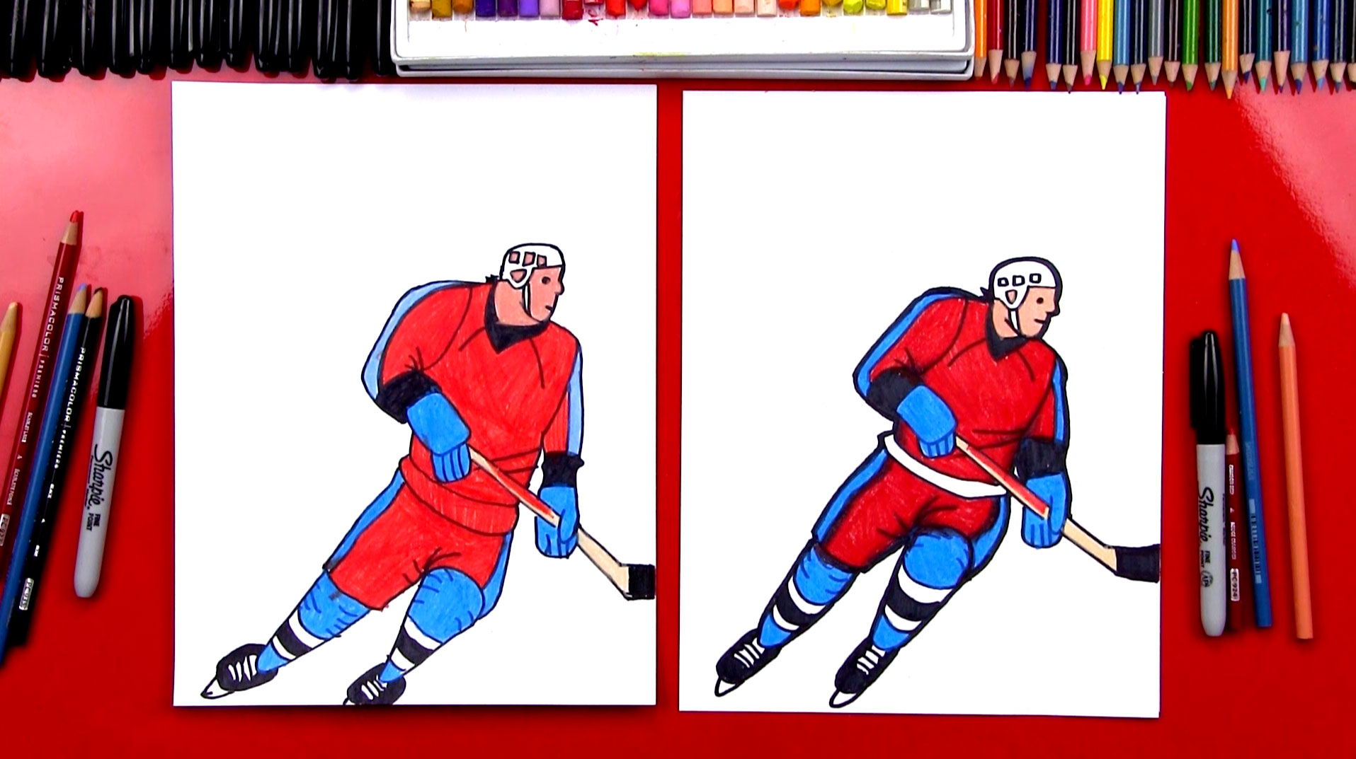 How To Draw A Hockey Player - Art For Kids Hub