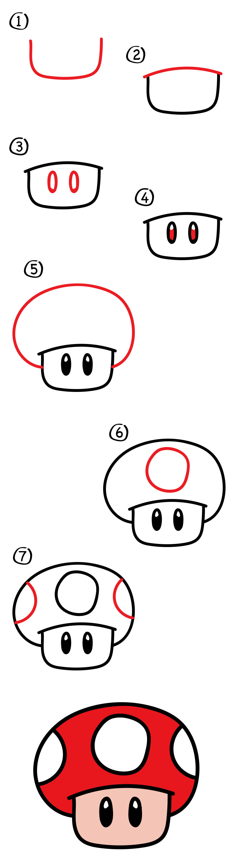 How To Draw A Mario Mushroom Art For Kids Hub Easy drawings for kids funny and easy drawing videos for kids learn. how to draw a mario mushroom art for