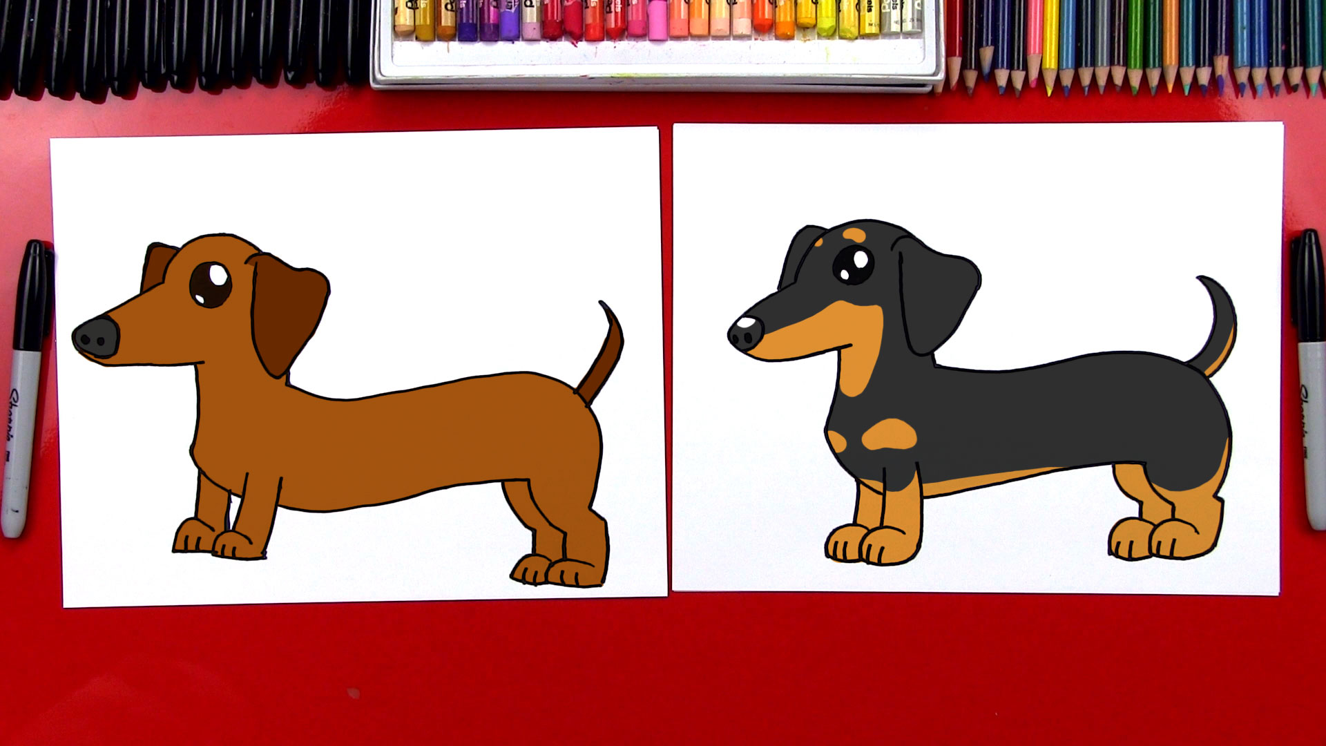How To Draw A Dachshund - Art For Kids Hub