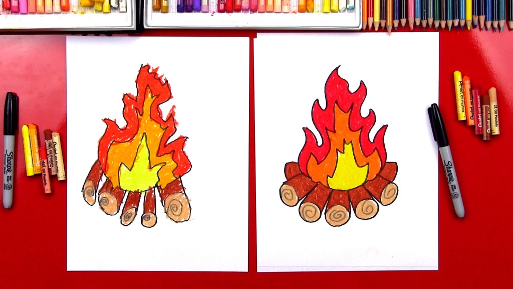 How To Draw A Campfire