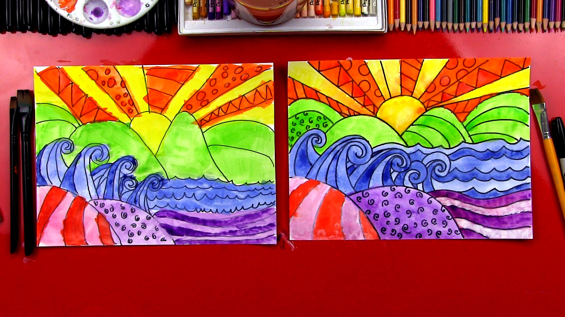 How To Paint A Beautiful Landscape With Watercolor For Kids How To Paint A Beautiful Landscape With Watercolor For Kids