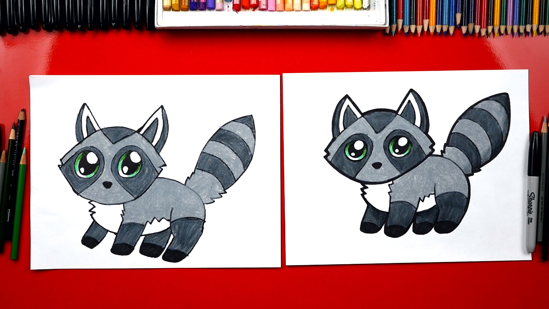 How To Draw A Cartoon Raccoon - Art For Kids Hub -