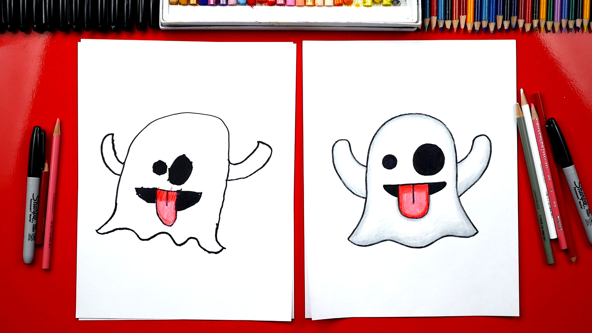 How To Draw The Ghost Emoji Art For Kids Hub
