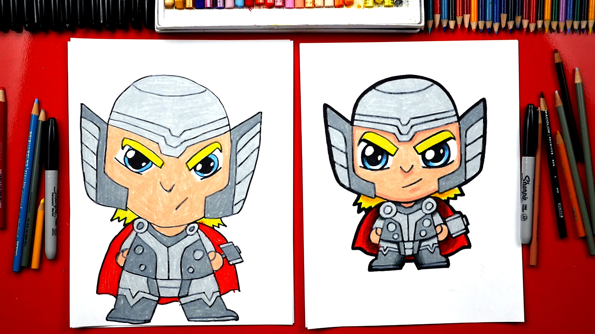 How To Draw Cartoon Thor - Art For Kids Hub -