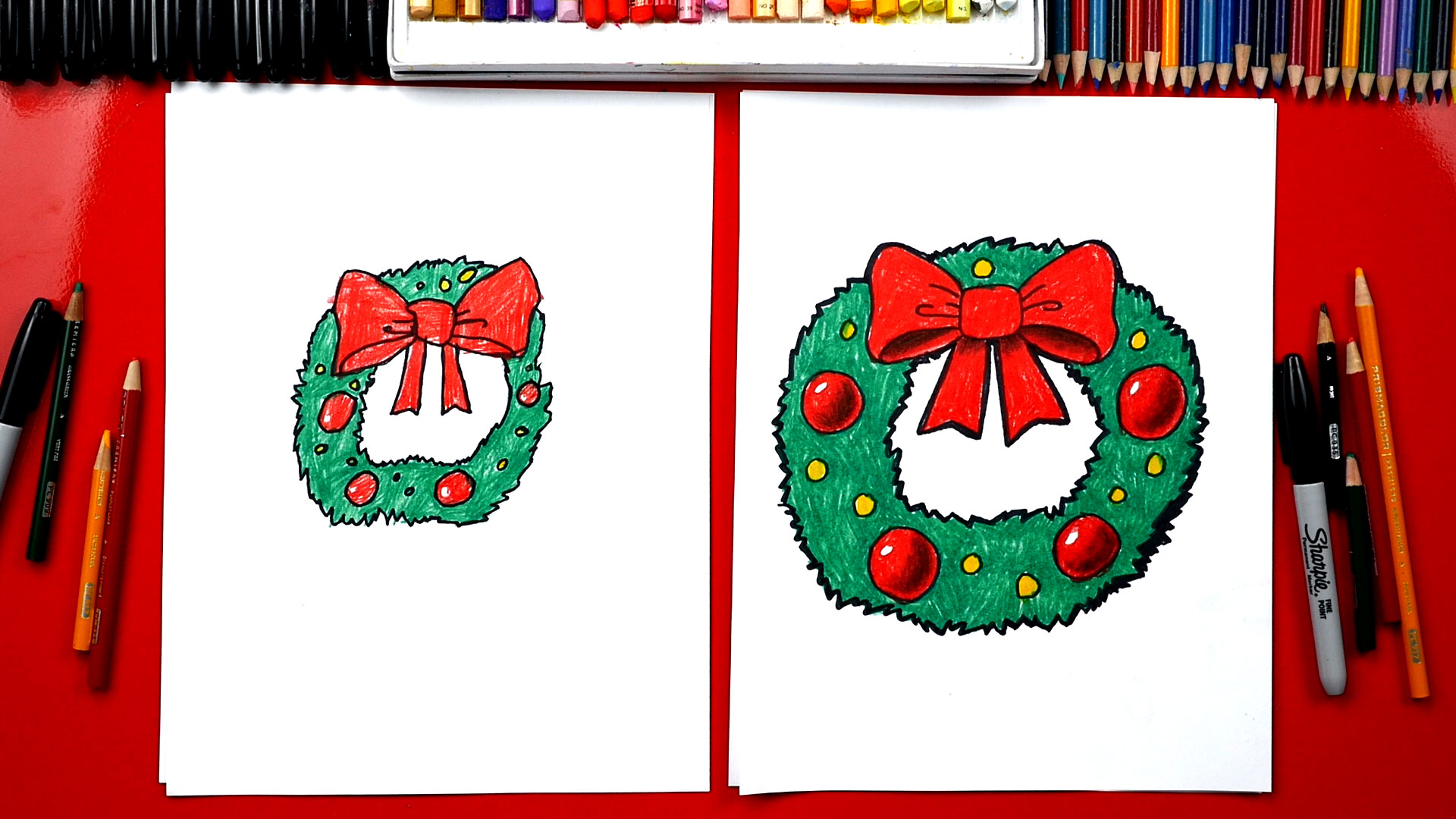 How To Draw A Christmas Wreath - Art For Kids Hub