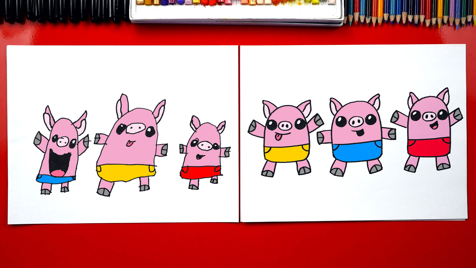 How To Draw The Three Little Pigs