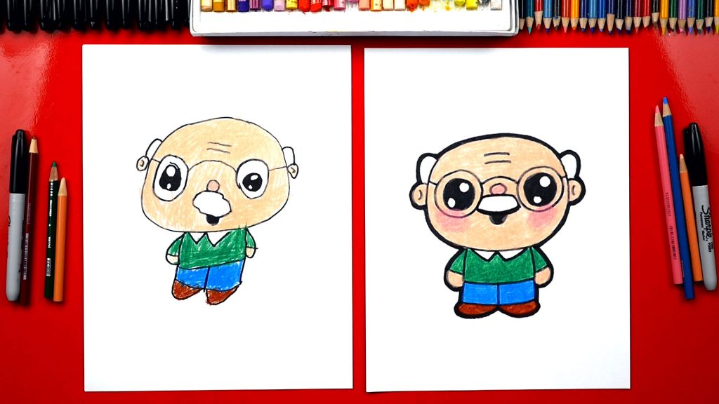 How To Draw A Cartoon Grandpa