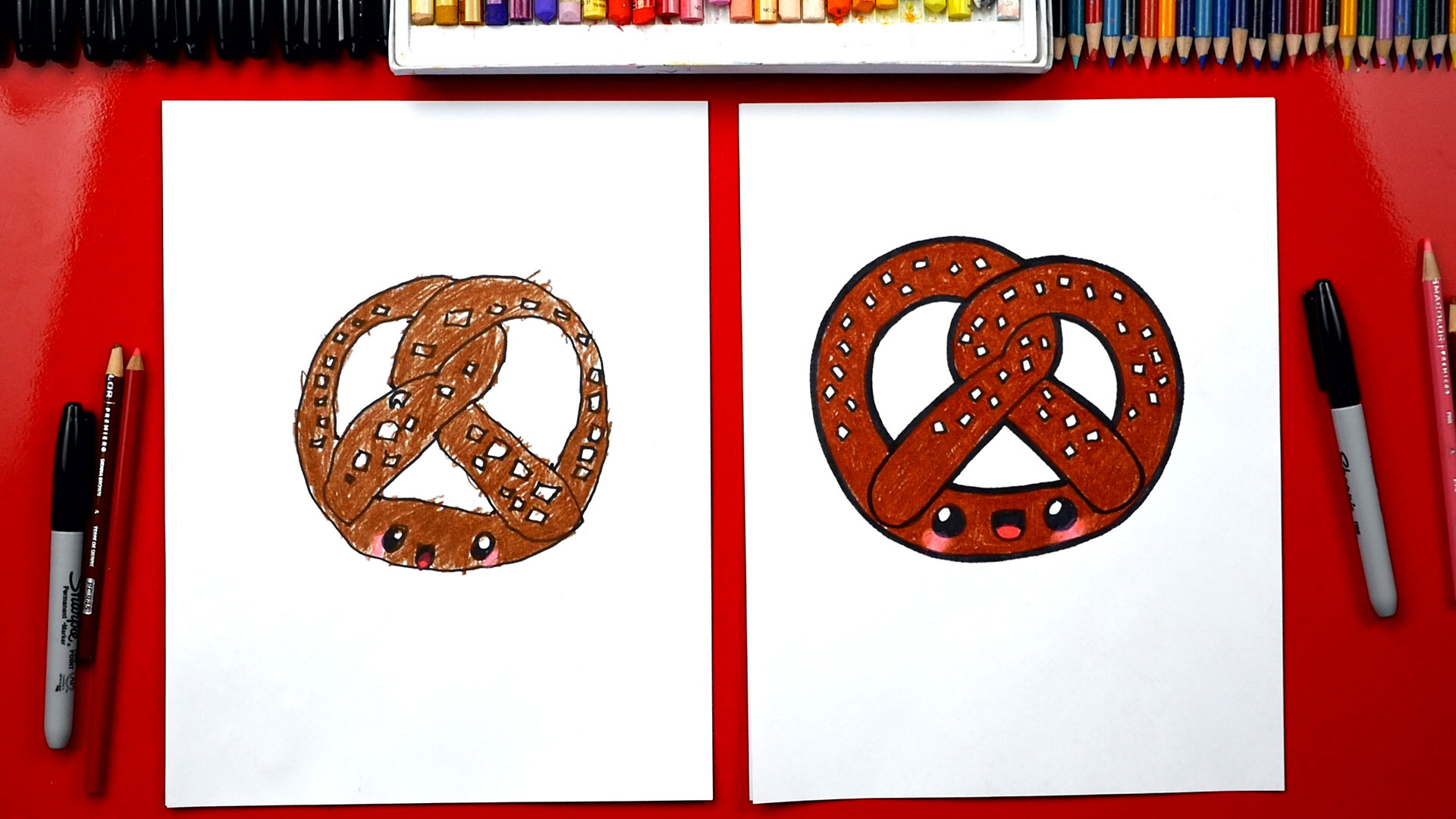 How To Draw A Funny Pretzel - Art For Kids Hub