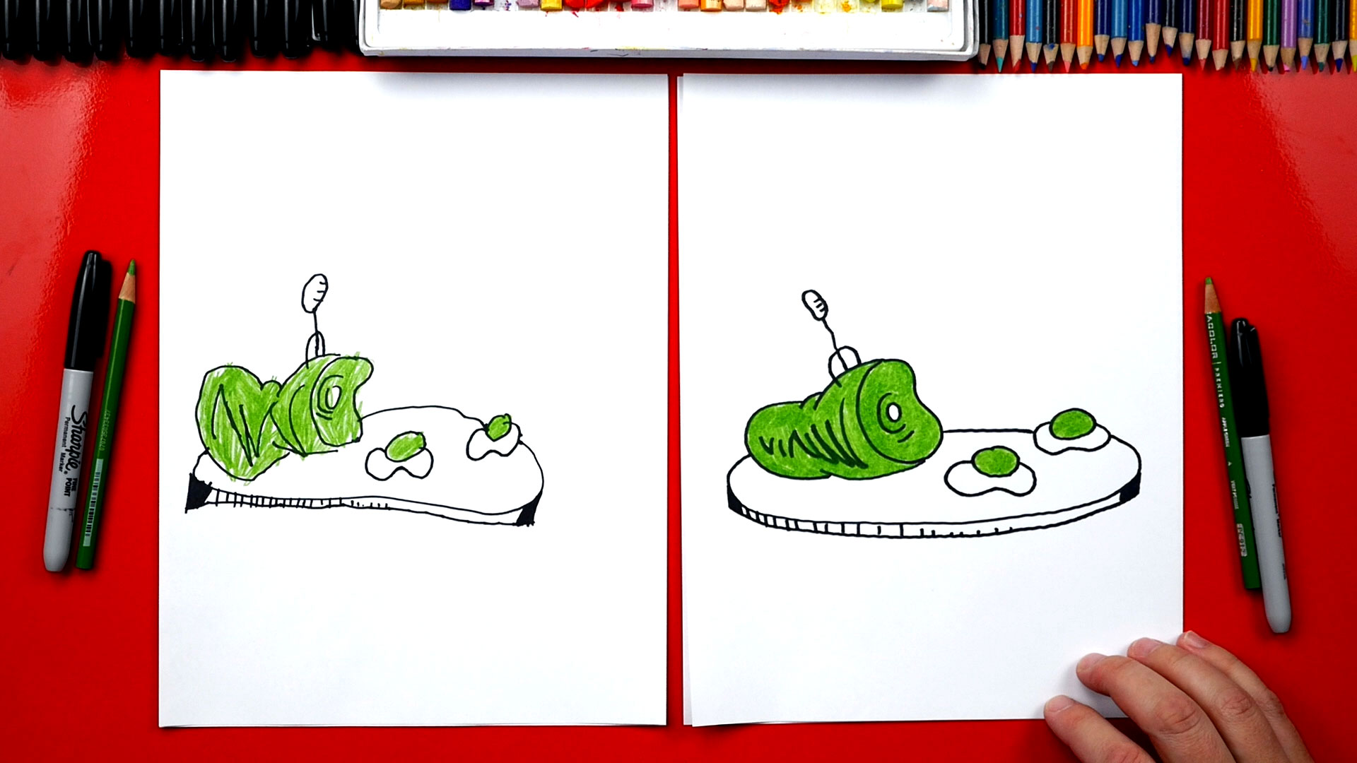 How To Draw Green Eggs And Ham - Art For Kids Hub