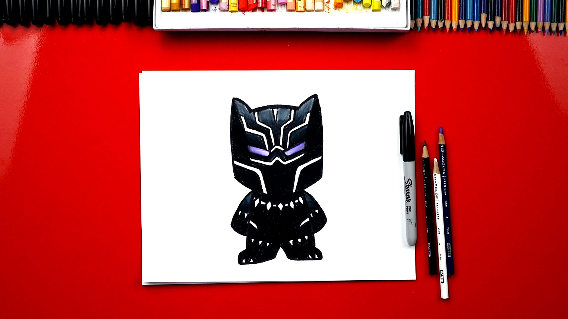 How To Draw Black Panther - Art For Kids Hub