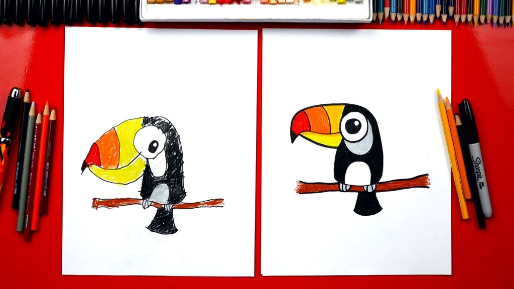 How To Draw A Cartoon Toucan