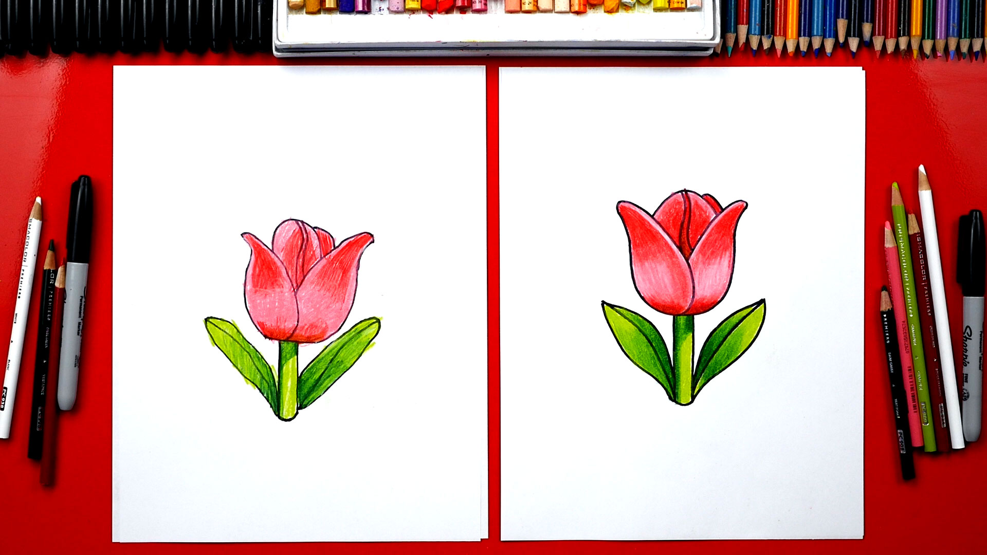 How To Draw The Tulip Emoji - Art For Kids Hub