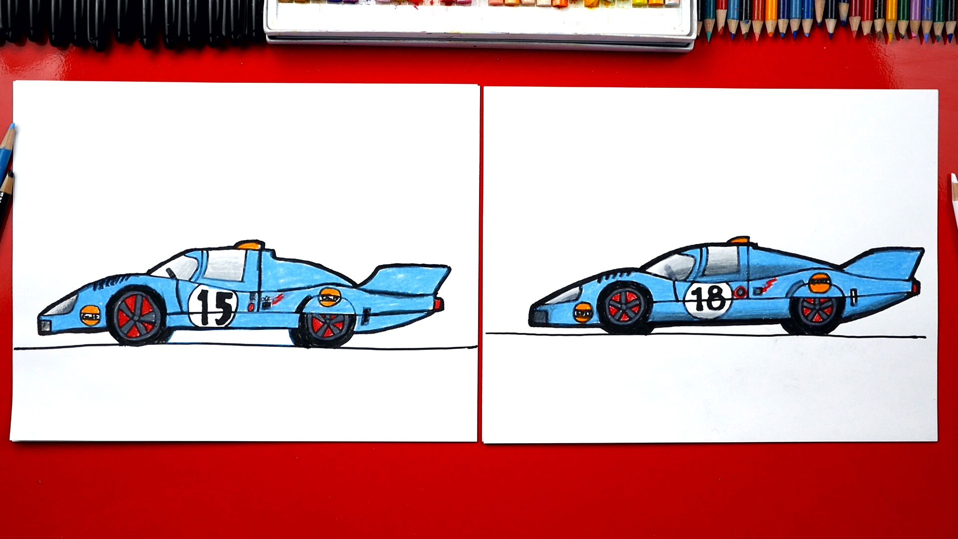 How To Draw A Porsche Race Car - Art For Kids Hub