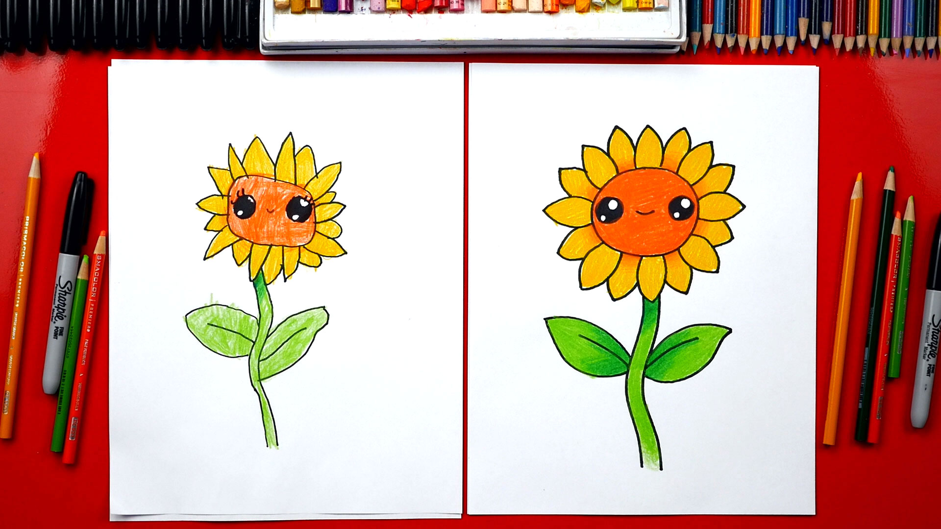How To Draw A Sunflower Art For Kids Hub