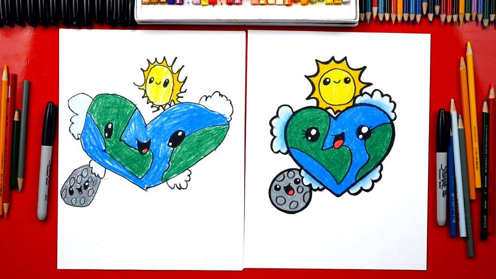 How To Draw The Earth As A Heart