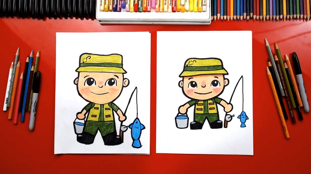 How To Draw A Fisherman For Father’s Day