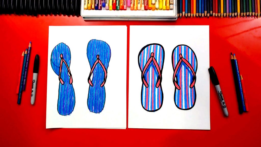 How To Draw Flip-Flop Sandals