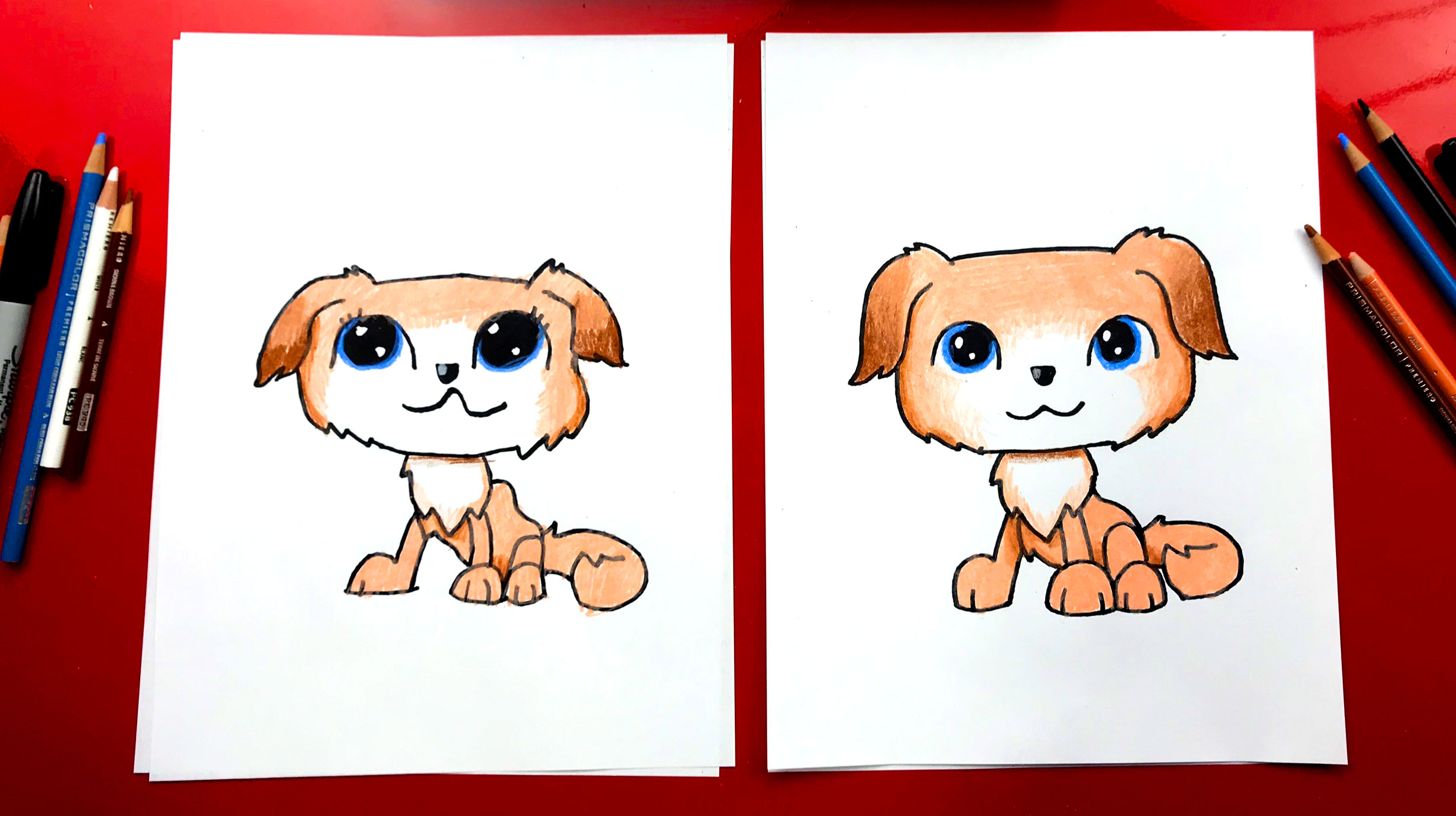 How To Draw Littlest Pet Shop - Golden Retriever - Art For Kids Hub