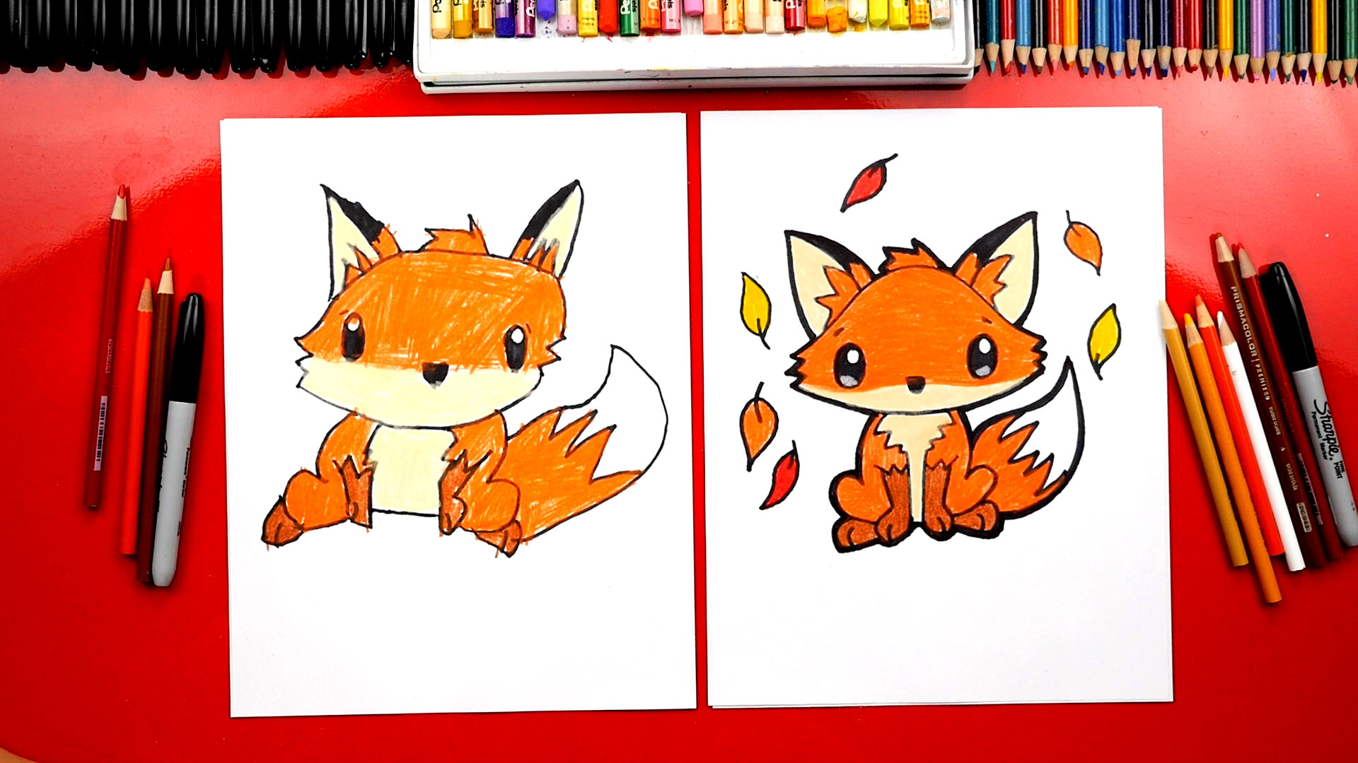 How To Draw A Cute Fox - Art For Kids Hub -
