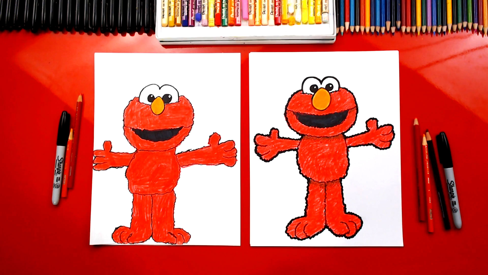 How To Draw Elmo From Sesame Street - Art For Kids Hub