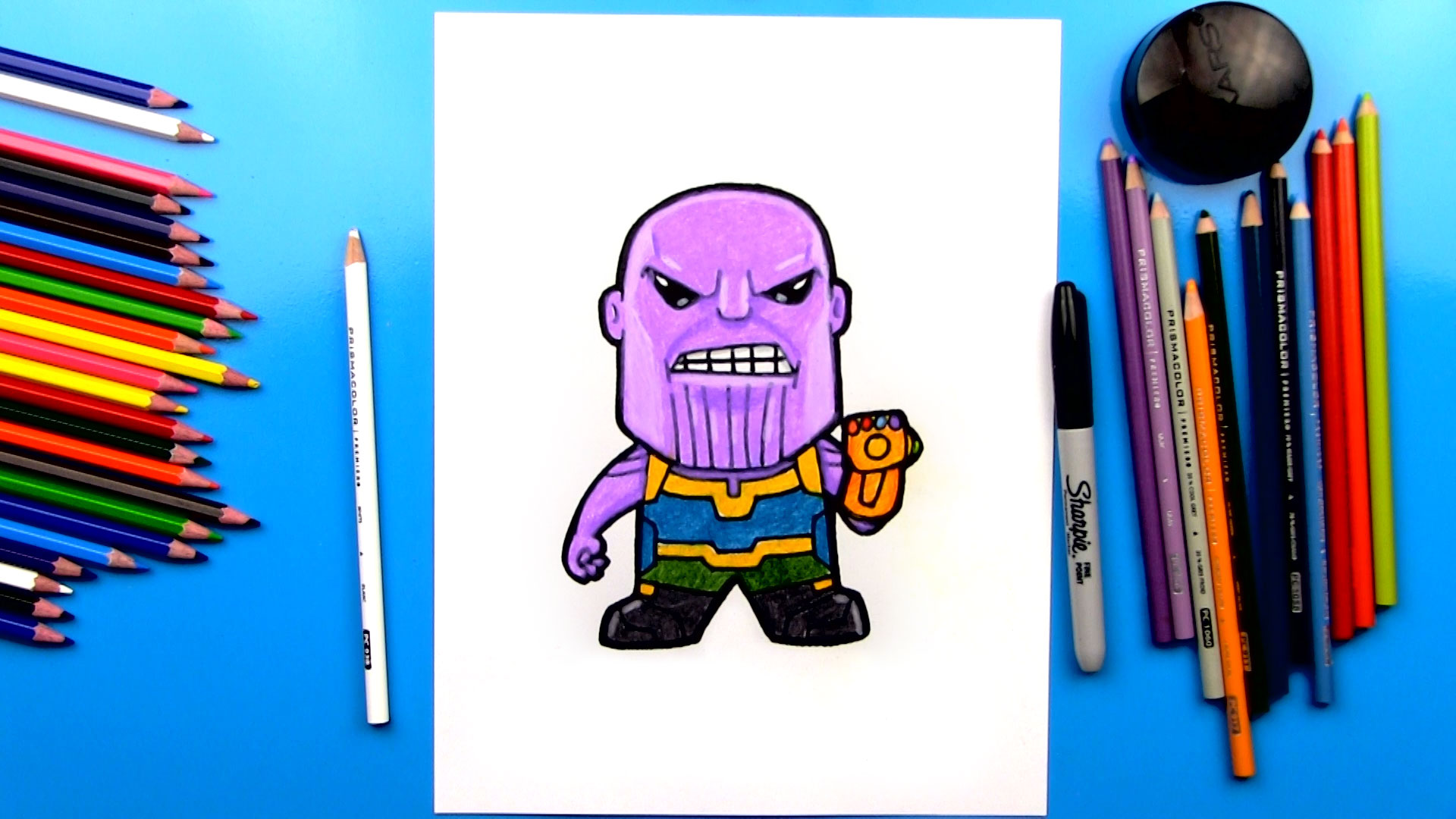 How To Draw Thanos From Infinity War - Art For Kids Hub -