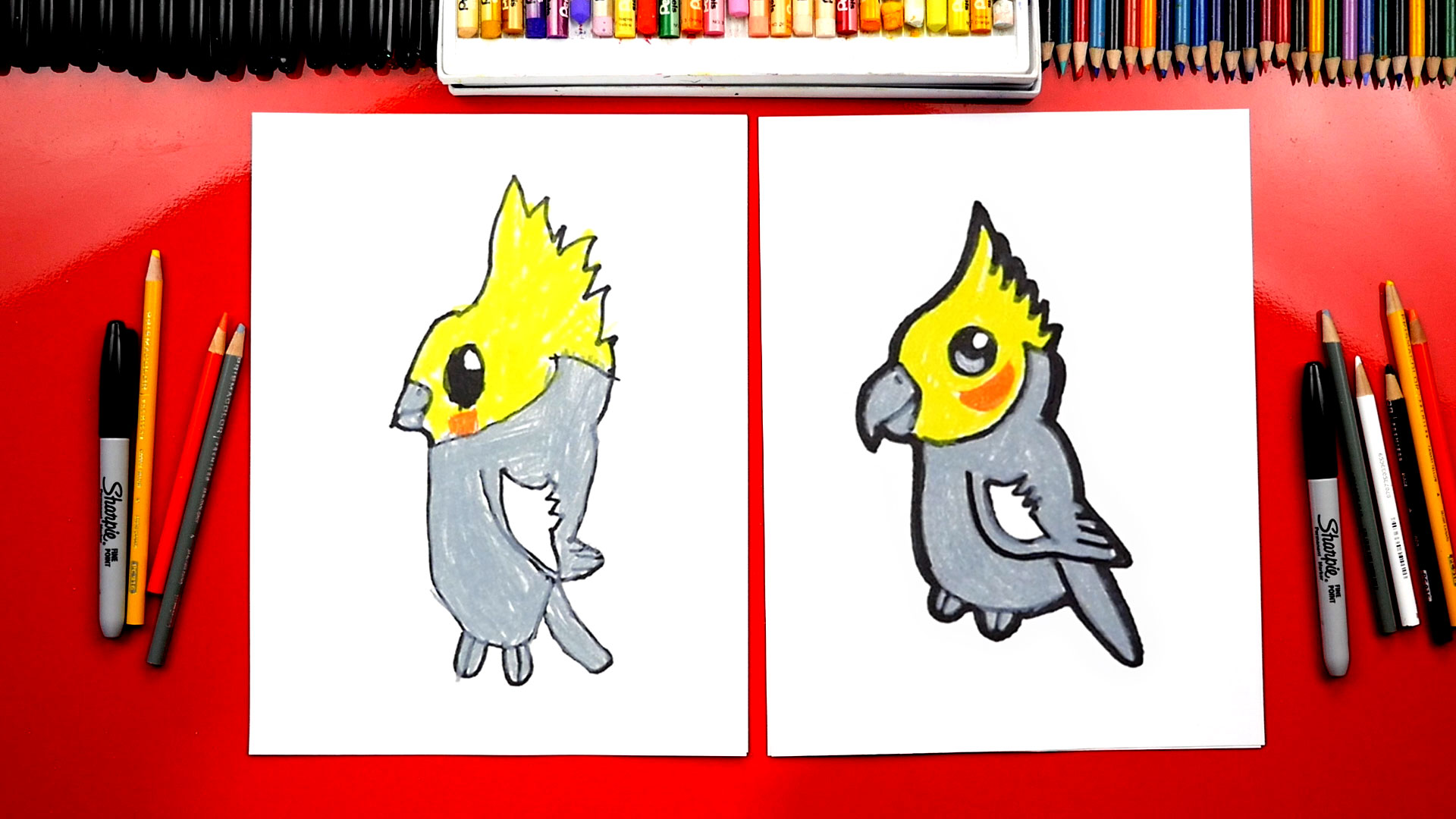 How To Draw A Cartoon Cockatiel - Art For Kids Hub