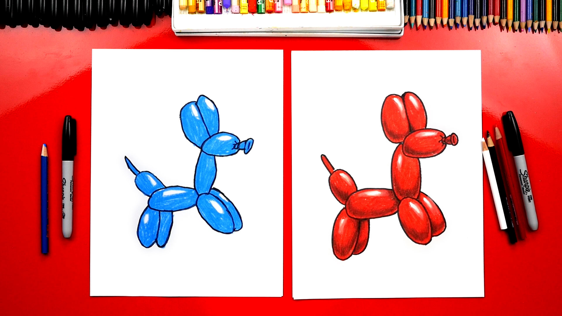 How To Draw A Dog Balloon Animal - Art For Kids Hub -