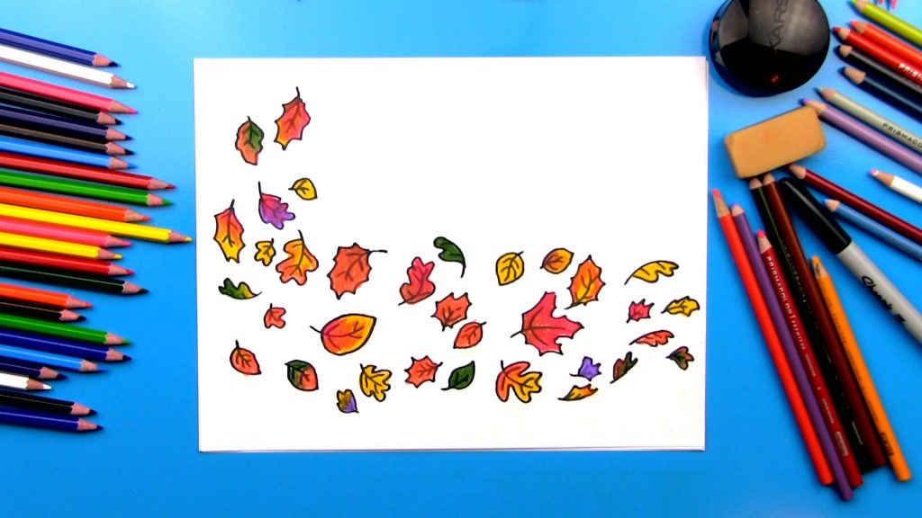 How To Draw Leaves Blowing In The Wind