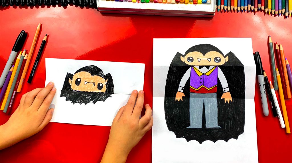 How To Draw A Bat And Vampire (Folding Surprise)