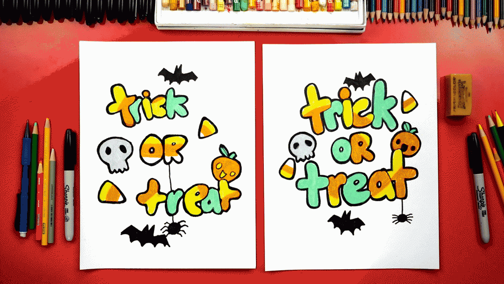 How To Draw Trick Or Treat