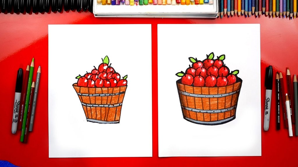 How To Draw An Apple Barrel For Fall