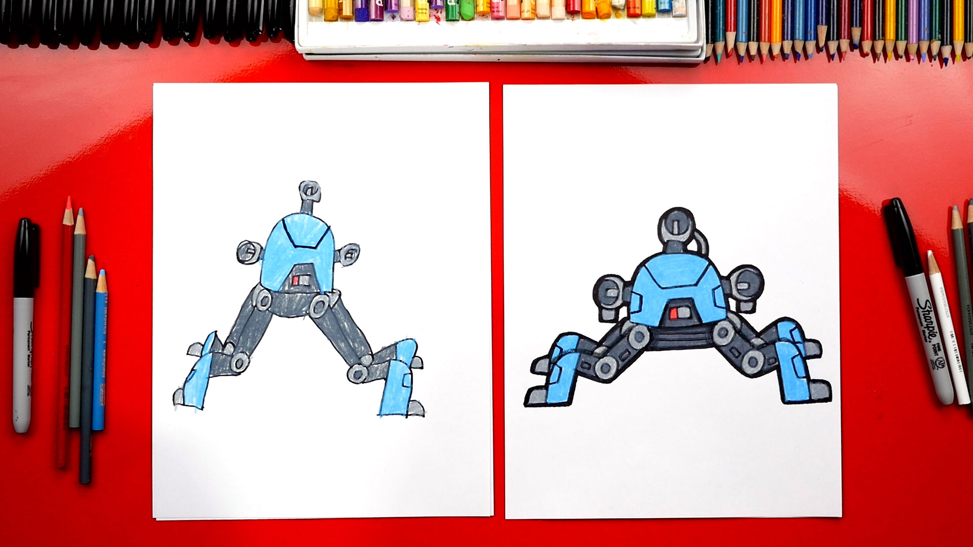 How To Draw A War Robot - Art For Kids Hub