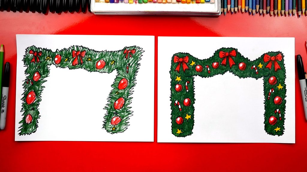 How To Draw Christmas Garland