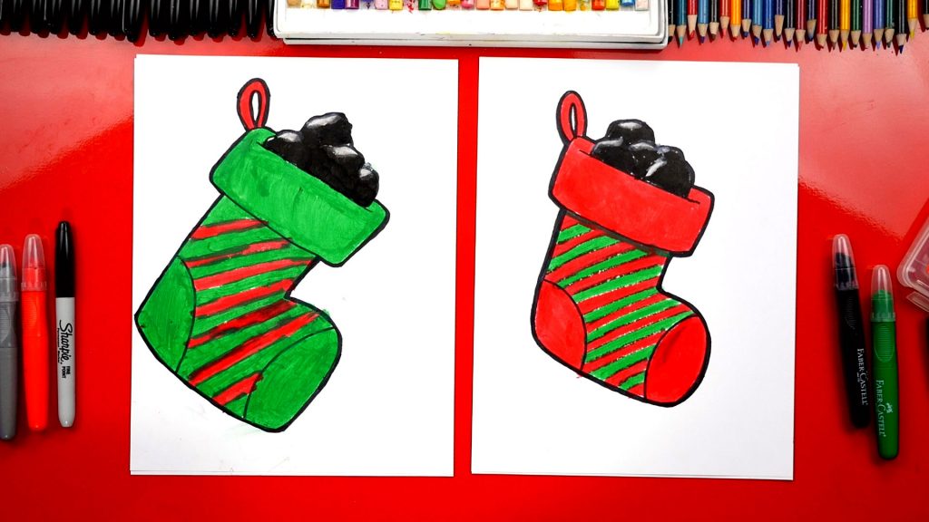 How To Draw A Stocking Full Of Coal