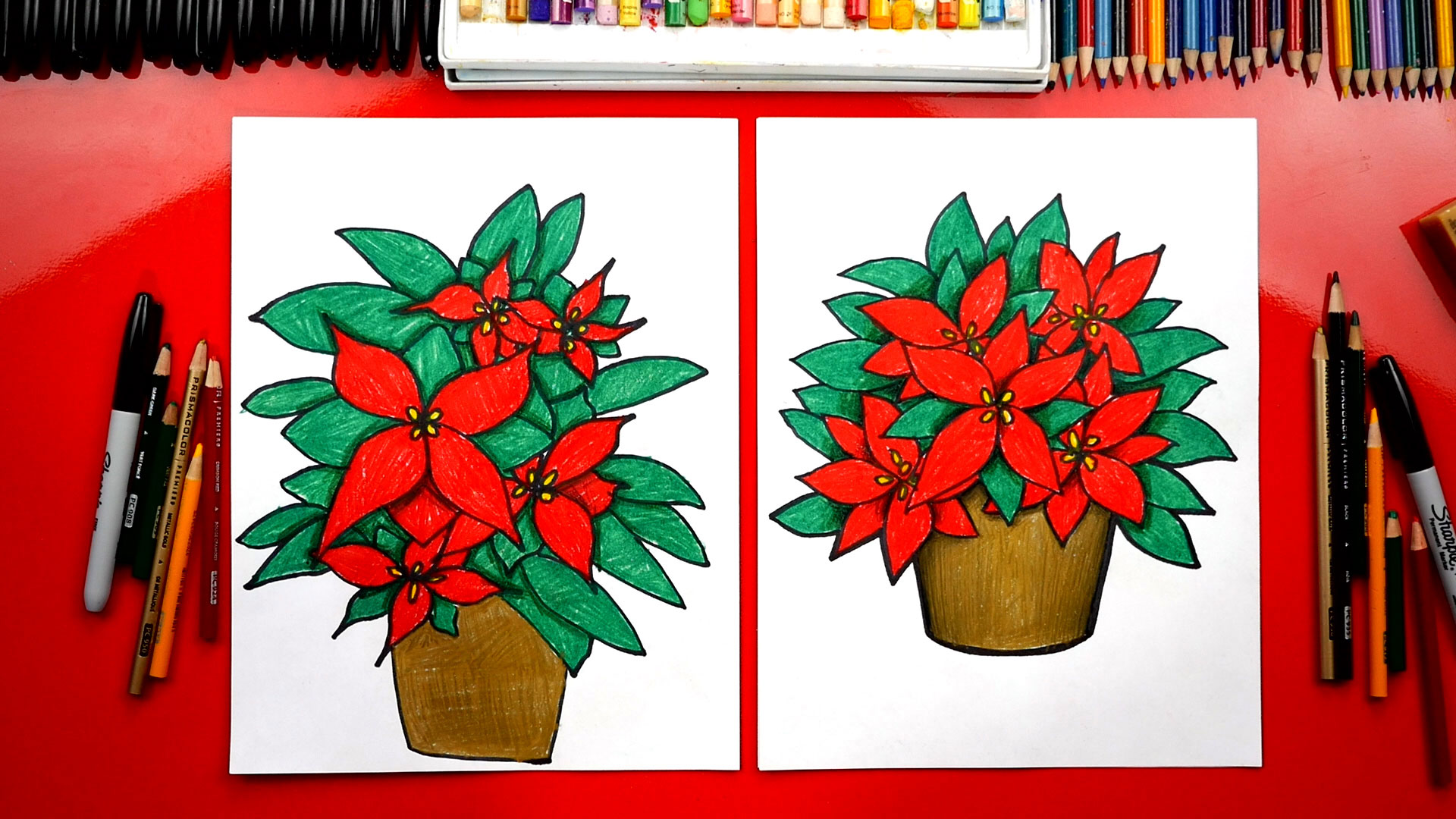 How To Draw A Poinsettia - Art For Kids Hub