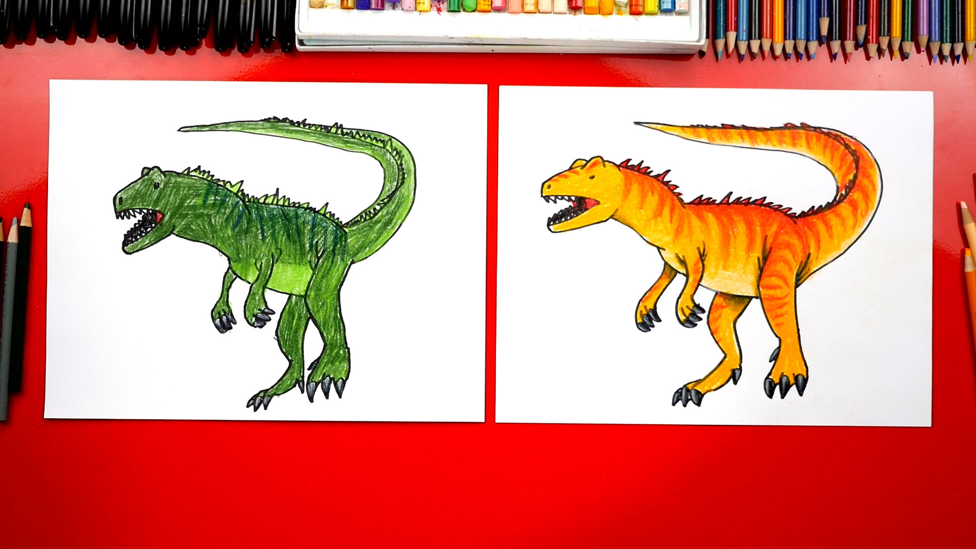 How To Draw An Allosaurus SPOTLIGHT! Art For Kids Hub