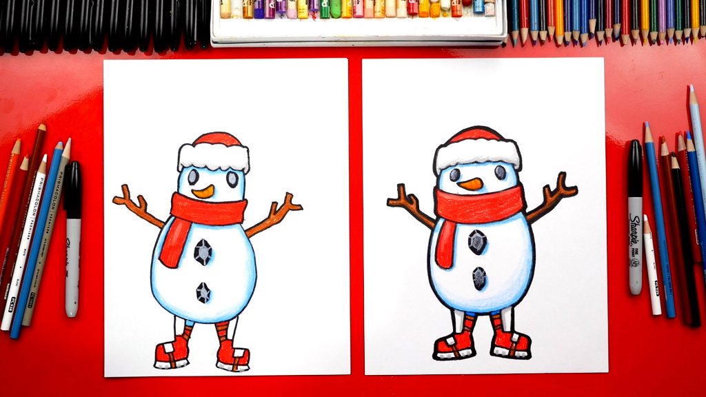 How To Draw A Sneaky Snowman From Fortnite + Spotlight