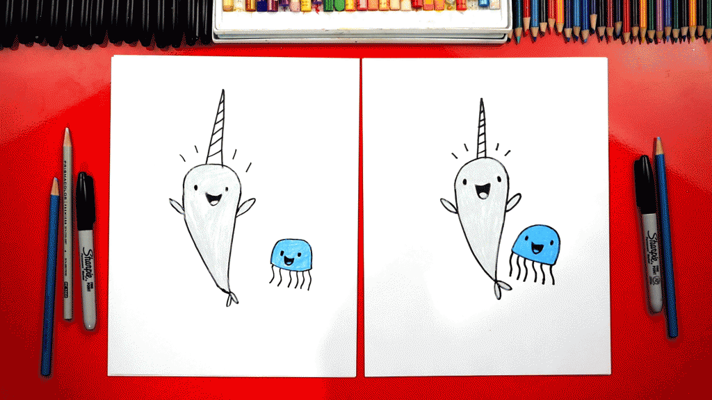 How To Draw Narwhal And Jelly
