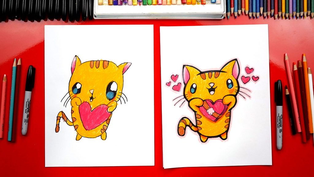 How To Draw The Cutest Valentine’s Day Kitten Ever