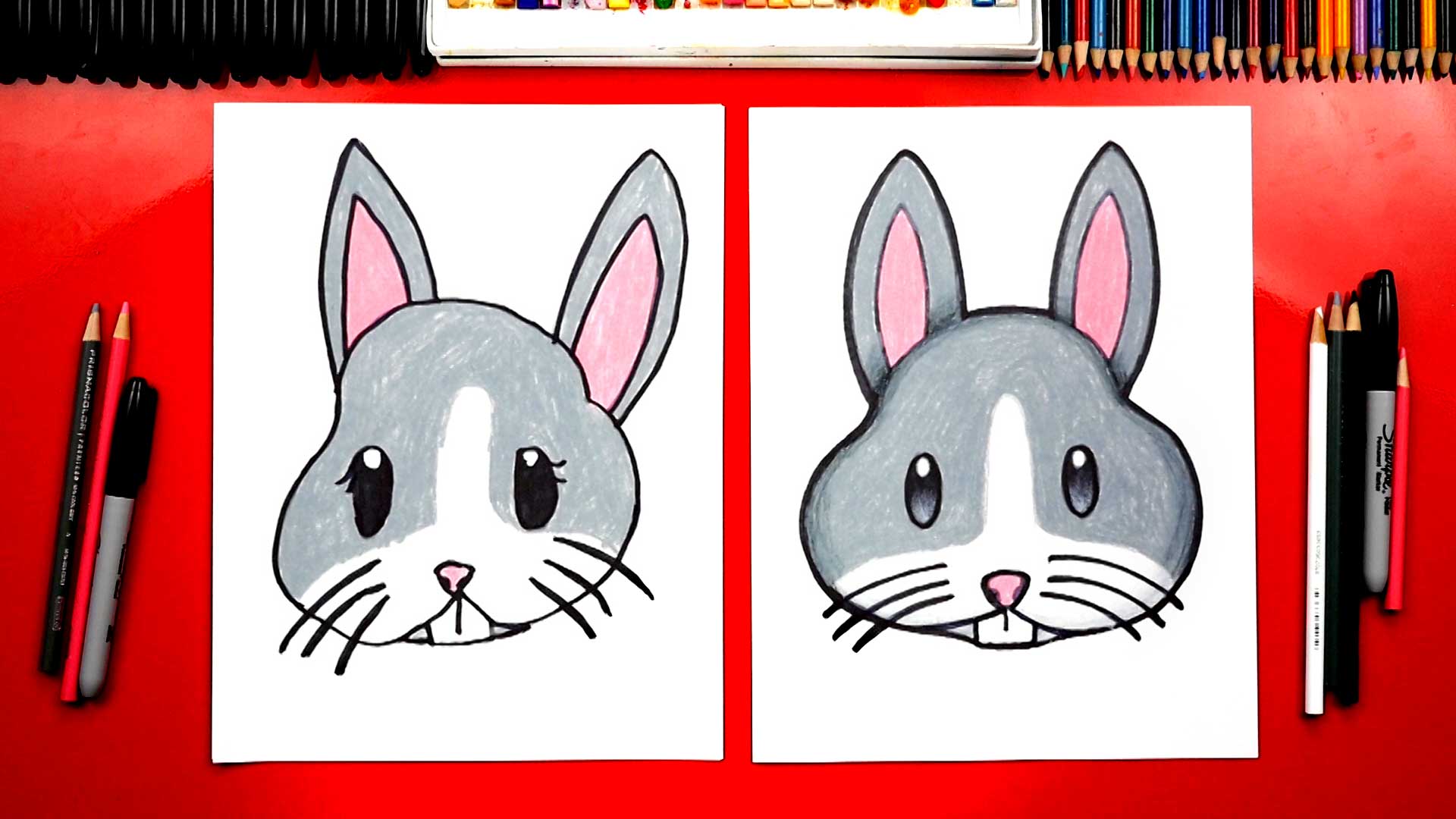 How To Draw A Bunny Emoji Face Spotlight Art For Kids Hub