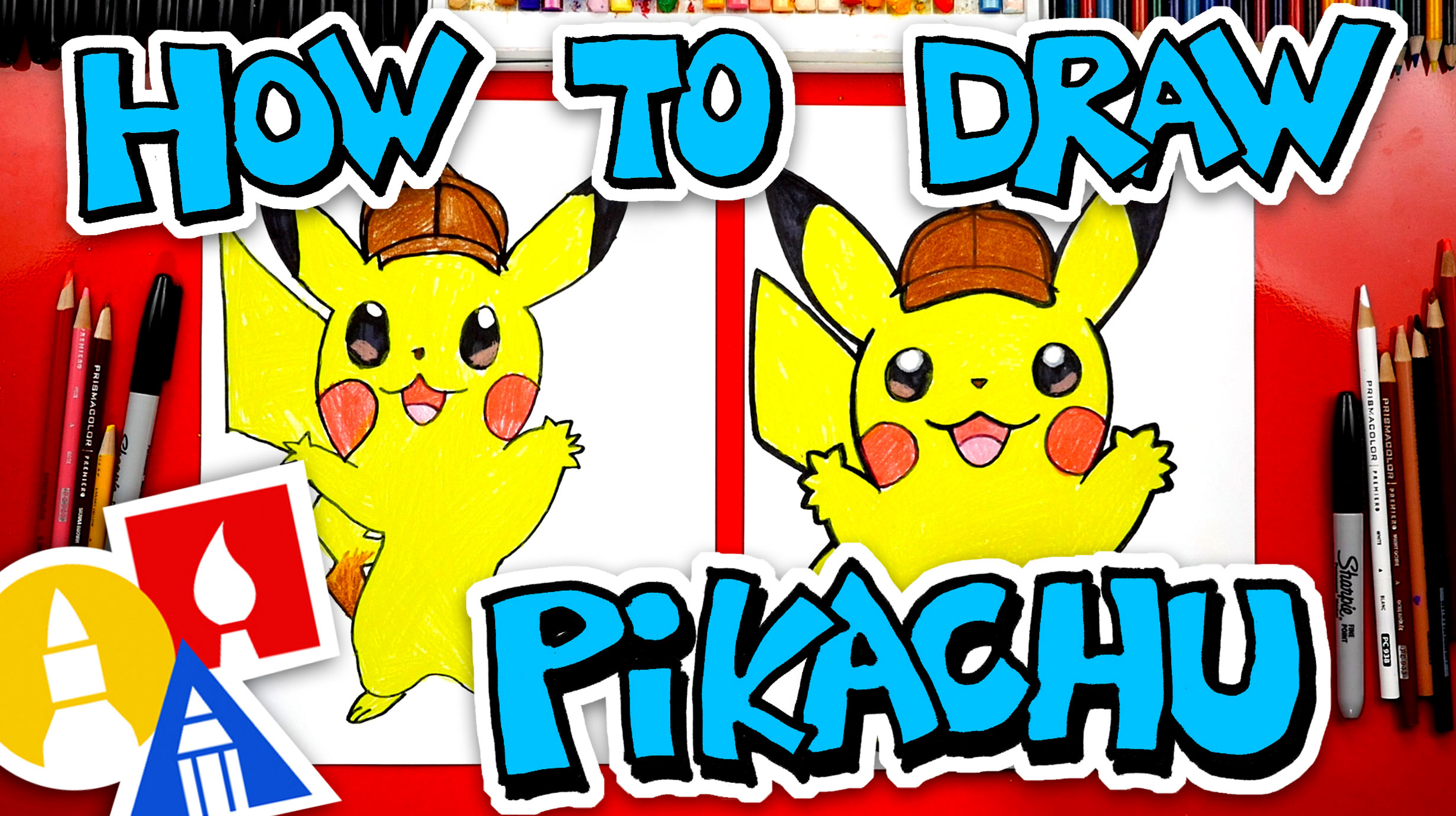 How To Draw Detective Pikachu - Art For Kids Hub -