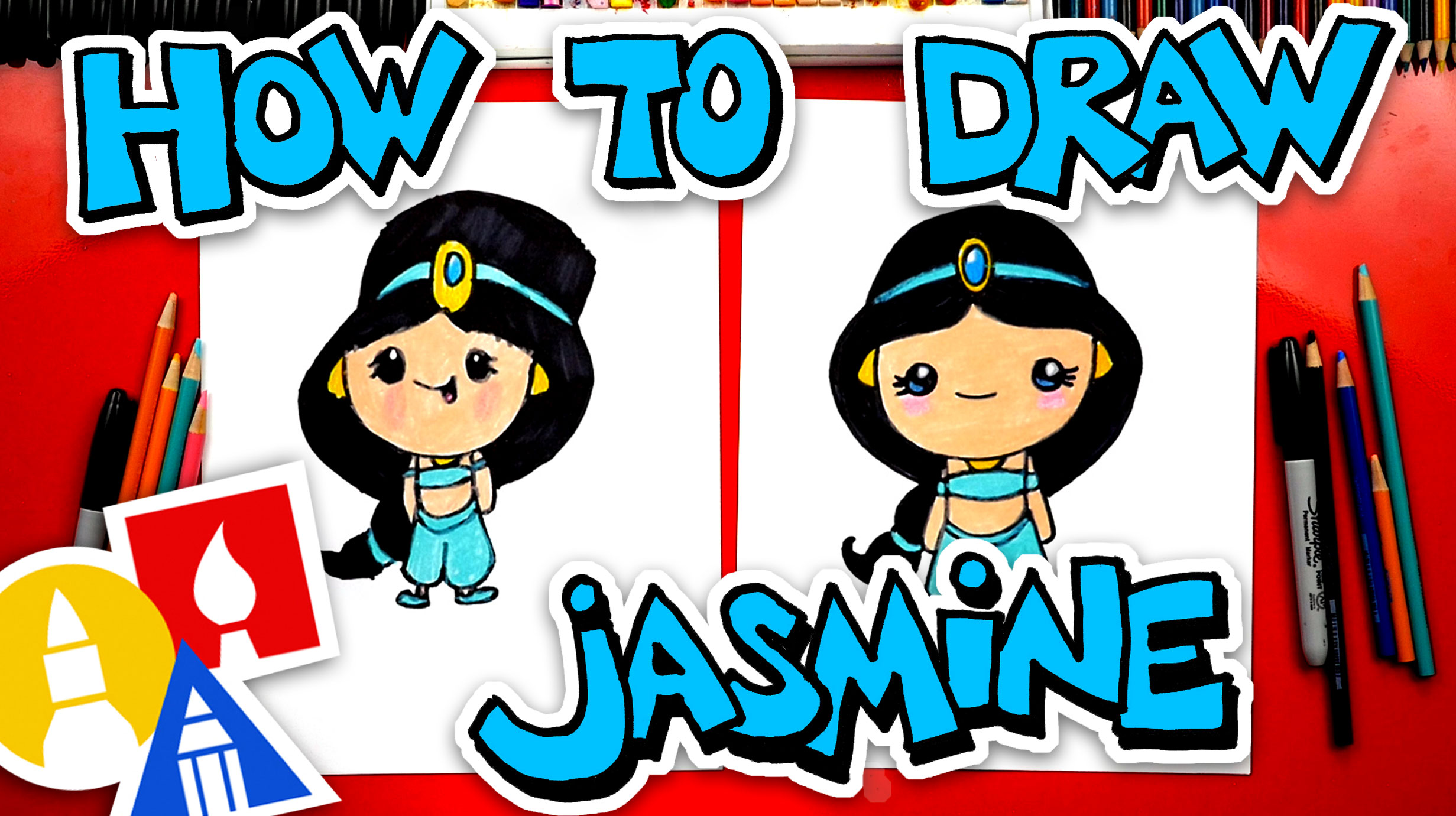 How To Draw Princess Jasmine From Aladdin Art For Kids Hub