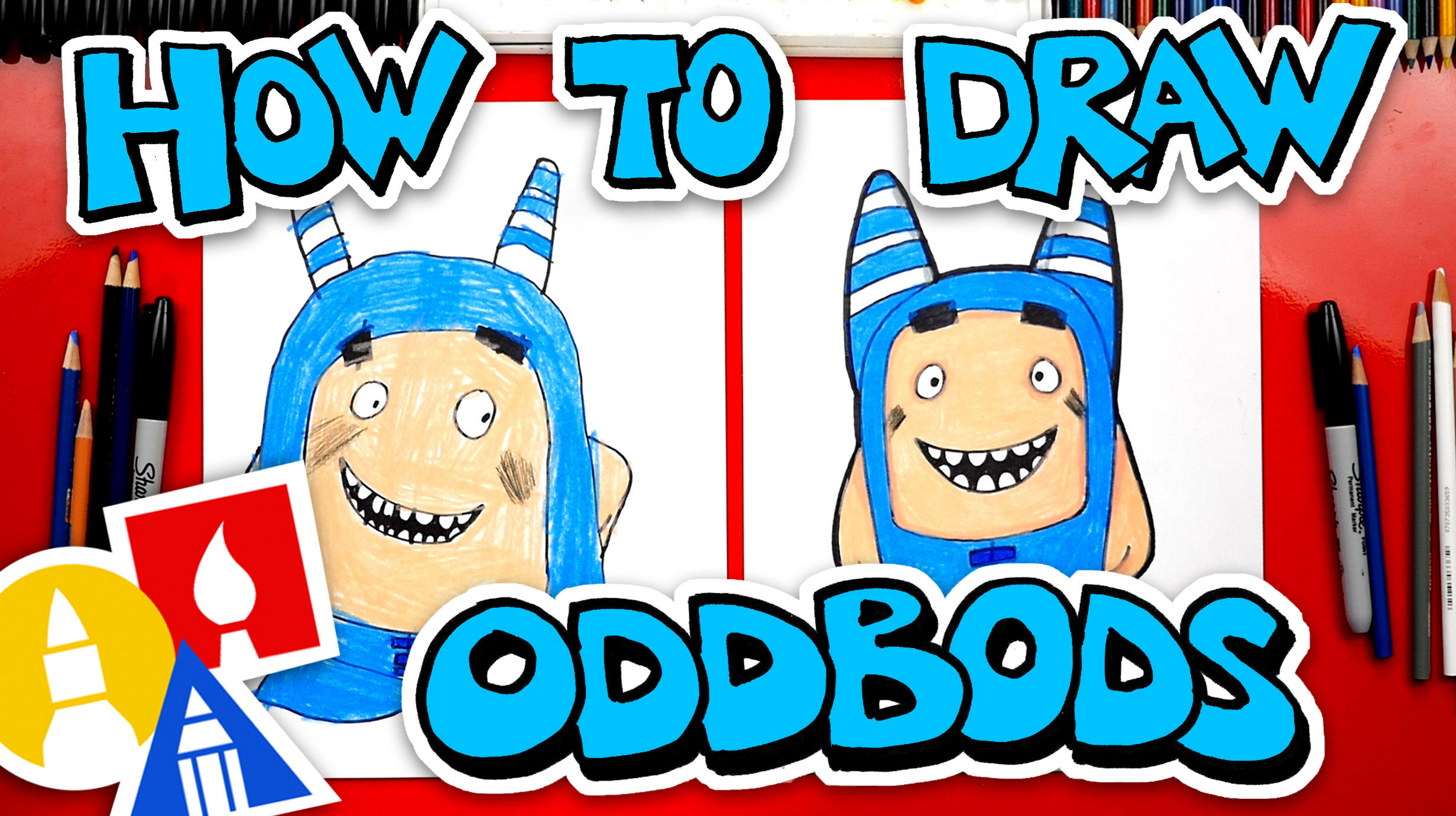 How To Draw Oddbods Pogo The Blue One Art For Kids Hub