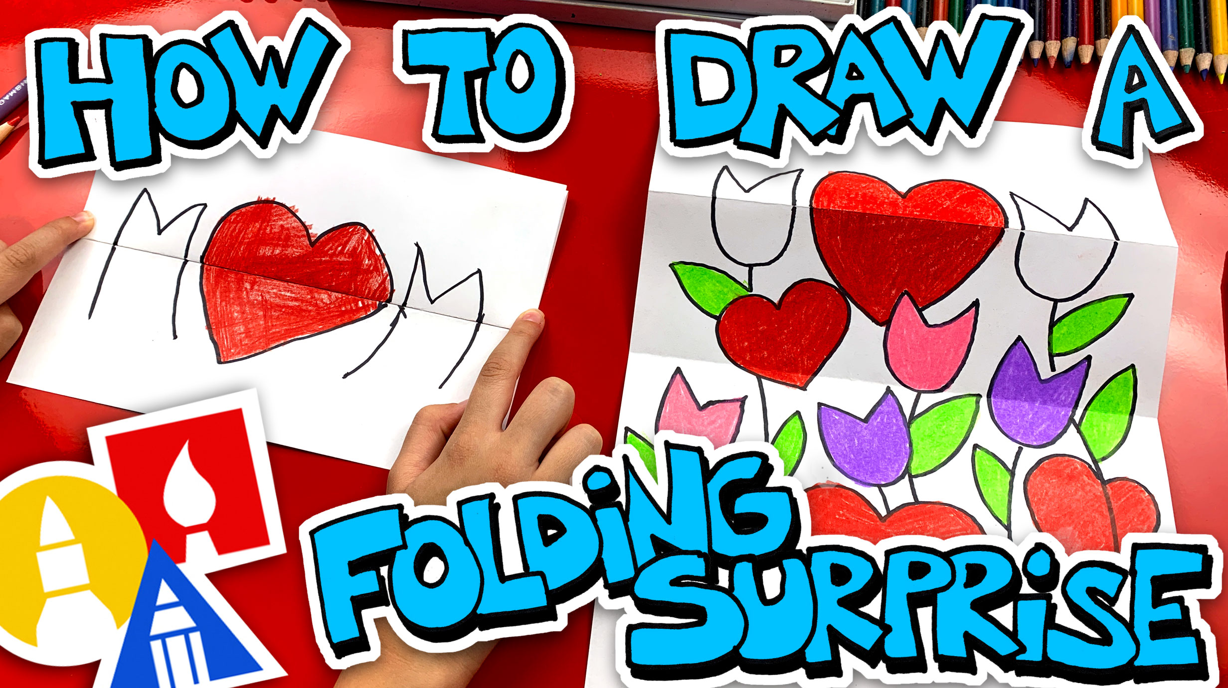 How To Draw A Mothers Day Folding Surprise - Art For Kids ...