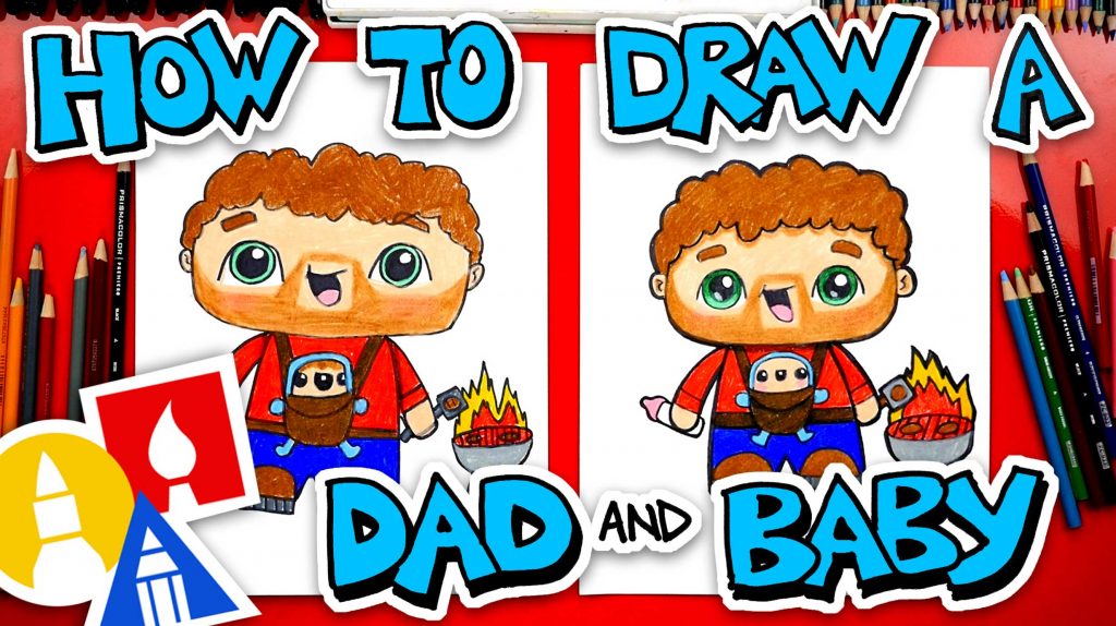 How To Draw A Father Carrying A Baby
