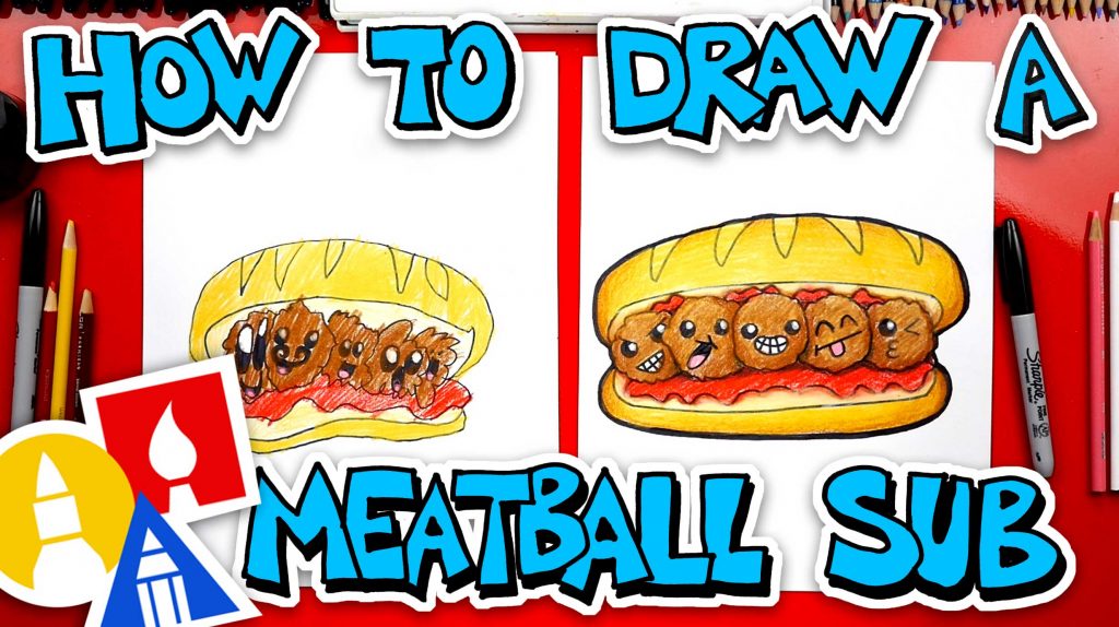 How To Draw A Funny Meatball Sub
